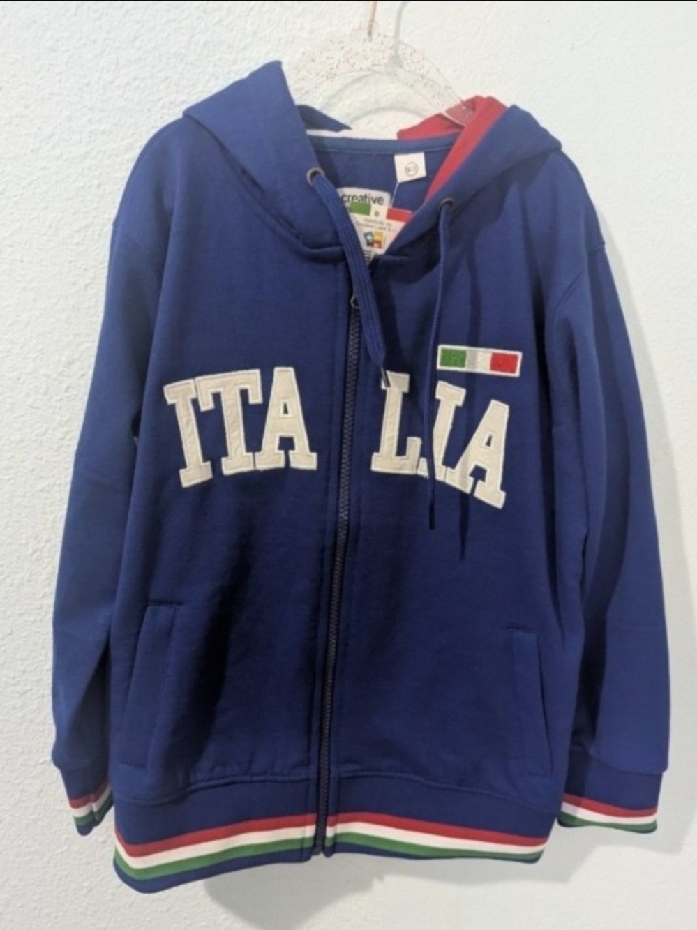 Kids Italia Zip-Up Hoodie Jacket - Blue